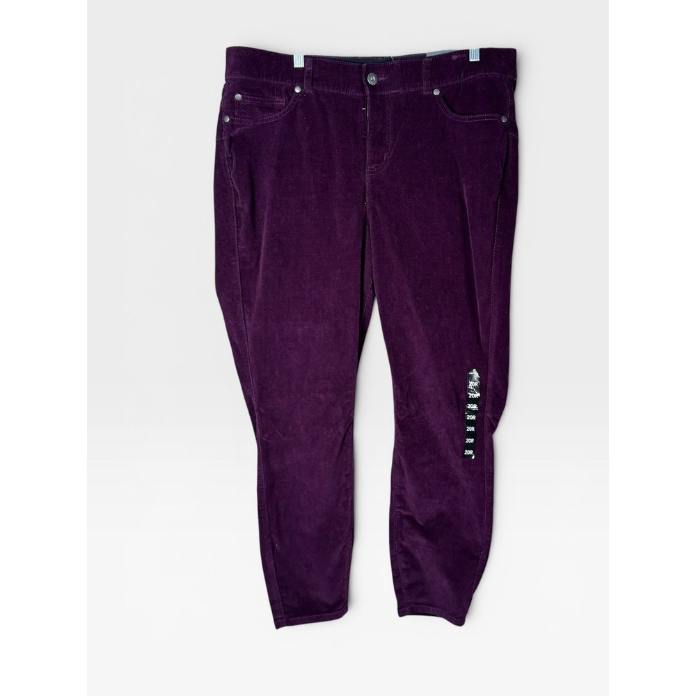 Torrid Bombshell‎ Skinny Pants Women's 20 Purple Velvet High Rise Stretch